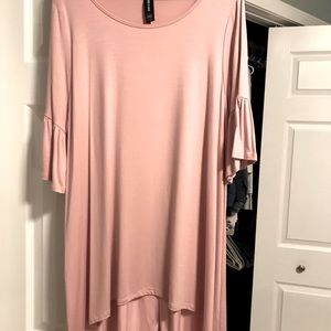 Pretty in pink top with ruffle sleeves